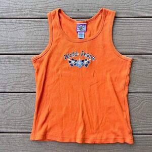 Vintage Y2K Mudd Jeans Tank Top Hawaiian Flowers Surfing Size Small